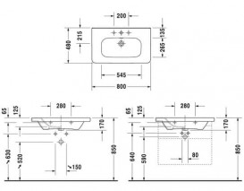 Раковина для ванної Duravit DuraStyle 80х48 см кераміка білий 2320800000