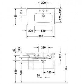 Раковина для ванної Duravit DuraStyle 80х48 см кераміка білий 2326800000
