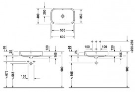 Раковина для ванной Duravit Happy D.2 60х40 см керамика белый 2314600000