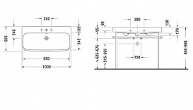 Раковина для ванной Duravit Happy D.2 100х50,5 см керамика белый 2318100000