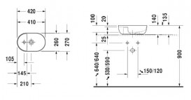 Раковина для ванної Duravit Luv 42х27 см кераміка білий Alpin 0381420000
