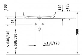 Раковина для ванної Duravit Luv 70х40 см накладна кераміка білий 0379700000