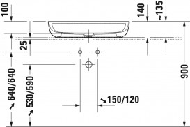 Раковина для ванної Duravit Luv 70х40 см накладна кераміка білий 0380700000