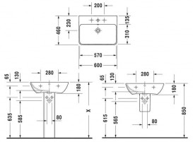 Раковина для ванної Duravit ME by Starck 60х46 см кераміка білий Alpin 2335600000