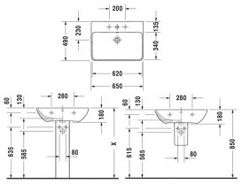 Раковина для ванної Duravit ME by Starck 65х49 см кераміка білий Alpin 2335650000