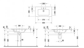 Раковина для ванной Duravit ME by Starck 83х49 см керамика белый Alpin 2336830000