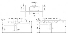 Раковина для ванной Duravit ME by Starck 123х49 см керамика белый 2336120000