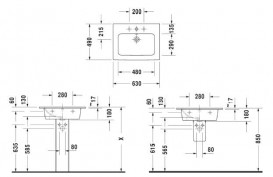 Раковина для ванної Duravit ME by Starck 63х49 см кераміка білий 2336630000