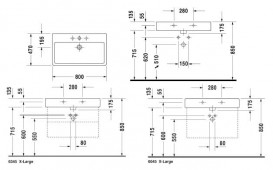 Раковина для ванної Duravit Vero 80х47 см кераміка білий Alpin 0454800027
