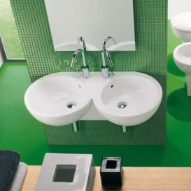 Раковина для ванної подвійна Hatria You & Me 92х46 санфарфор білий Y0HF01