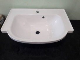 Раковина для ванной Fancy Marble Alva 59,7х42,8 см искусственный камень белый матовый 3006103