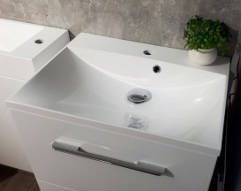 Раковина для ванной Fancy Marble Amelia 60х46 см искусственный камень белый матовый 0706103