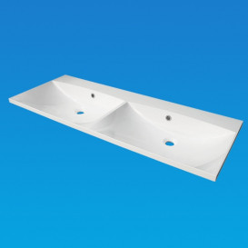 Раковина для ванної Fancy Marble Amelia подвійна 119,9 х 45,9 см штучний камінь білий матовий 0712203