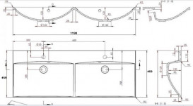Раковина для ванної Fancy Marble Amelia подвійна 119,9 х 45,9 см штучний камінь білий матовий 0712203