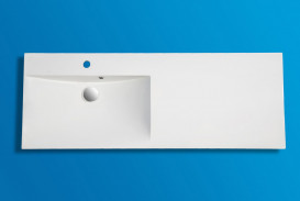 Раковина для ванной Fancy Marble Amelia 124,5х46,3 см левая искусственный камень белый матовый 0712303