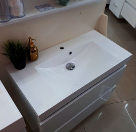 Раковина для ванної Fancy Marble Amelia 89,4х45, 7 см штучний камінь білий матовий 0709103