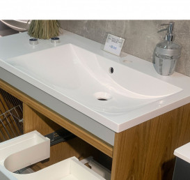 Раковина для ванної Fancy Marble Amelia 90,1х46 см права штучний камінь білий матовий 0709303