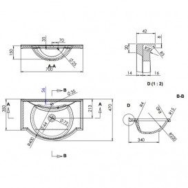Раковина для ванной Fancy Marble Anna 90х47 см искусственный камень белый матовый 1509103