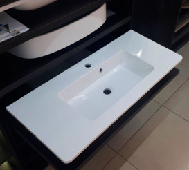 Раковина для ванної Fancy Marble Annabelle 89,5х39,9 см штучний камінь білий матовий 4009103