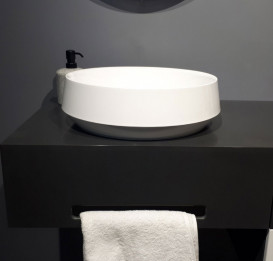 Раковина для ванної кімнати Fancy Marble Diana Ø42 см штучний камінь білий матовий 4904103