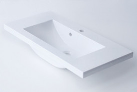 Раковина для ванной Fancy Marble Jody 79,8х39 см искусственный камень белый матовый 1608103