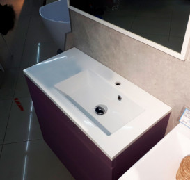 Раковина для ванної Fancy Marble Josefine Slim 80х40 см права штучний камінь білий матовий 5508403