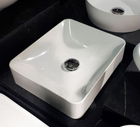 Раковина для ванної Fancy Marble Kim 44,7 х37, 7 см штучний камінь білий матовий 5004103