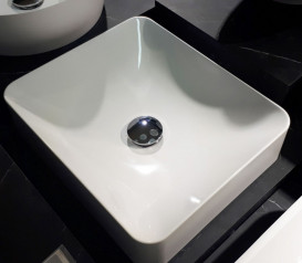 Раковина для ванної Fancy Marble Kim 44,7 х37, 7 см штучний камінь білий матовий 5004103