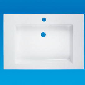 Раковина для ванної Fancy Marble Laura 70х48, 1 см штучний камінь білий матовий 6107103