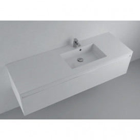 Раковина для ванной Fancy Marble Lauretta 150х50 см правая искусственный камень белый матовый 5815403