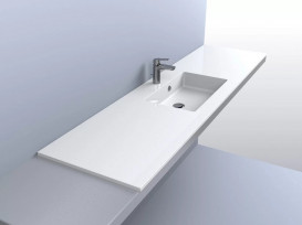 Раковина для ванной Fancy Marble Lauretta 1850С искусственный камень белый 5819101