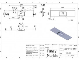 Раковина для ванной Fancy Marble Lauretta 1850С искусственный камень белый 5819101