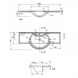 Раковина для ванной Fancy Marble Lena 105х50 см искусственный камень белый матовый 1410103