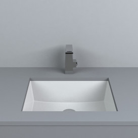 Раковина для ванної Fancy Marble Lester 46,1х34,6 см під стільницю штучний камінь білий 8704101