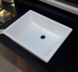 Раковина для ванної Fancy Marble Lester 46,1х34,6 см під стільницю штучний камінь білий 8704101