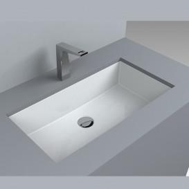 Раковина для ванной Fancy Marble Lester 66,1х34,6 см под столешницу искусственный камень белый матовый 8706103