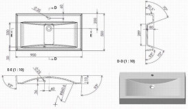 Раковина для ванной Fancy Marble Lily 90х50 см искусственный камень белый матовый 4209103