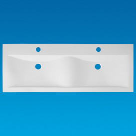 Раковина для ванної Fancy Marble Lily подвійна 119,9х49, 8 см штучний камінь білий матовий 4212203