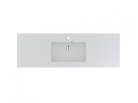 Раковина для ванной Fancy Marble Linda 150х50 см искусственный камень белый матовый 9515103