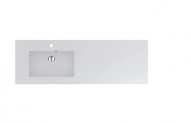 Раковина для ванной Fancy Marble Linda 150х50 см левая искусственный камень белый 9515301