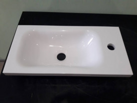 Раковина для ванної Fancy Marble Linnea 50х25 см штучний камінь білий матовий 1805103