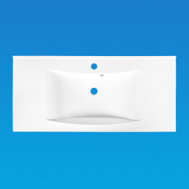 Раковина для ванной Fancy Marble Lucia 100х48 см искусственный камень белый матовый 1310103