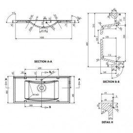 Раковина для ванной Fancy Marble Lucia 100х48 см искусственный камень белый матовый 1310103