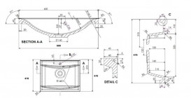 Раковина для ванної Fancy Marble Lucia 60х48 см штучний камінь білий матовий 1306103
