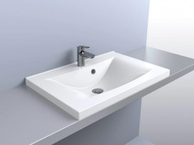 Раковина для ванной Fancy Marble Lucia 700 искусственный камень белый 1307101