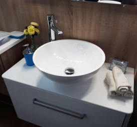 Раковина для ванної Fancy Marble Mona Ø42 см штучний камінь білий матовий 0304103