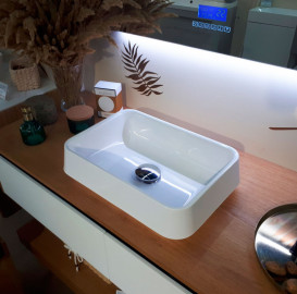 Раковина для ванної Fancy Marble Morena 45х32 см штучний камінь білий матовий 4604103