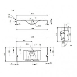 Раковина для ванной Fancy Marble Nadja 120х50 см искусственный камень белый матовый 0212103