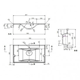 Раковина для ванної Fancy Marble Nadja 90х50 см штучний камінь білий матовий 0209103