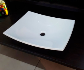 Раковина для ванної Fancy Marble Natura 47,6х37 см штучний камінь білий матовий 0105103